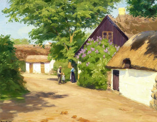 Summer Day in the Village - Hans Andersen Brendekilde — artwork view