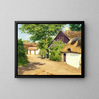 Summer Day in the Village - Hans Andersen Brendekilde — framed artwork on a wall