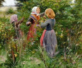 Trois simples cueilleurs de mûres - Hans Andersen Brendekilde — artwork view