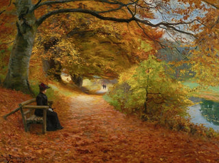 Sentier boisé en automne - Hans Andersen Brendekilde — artwork view