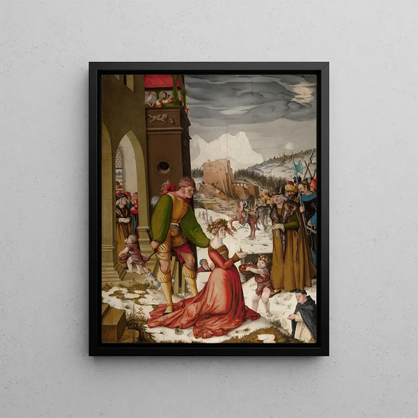 Saint Dorothy Decapitation - Hans Baldung — framed artwork on a wall