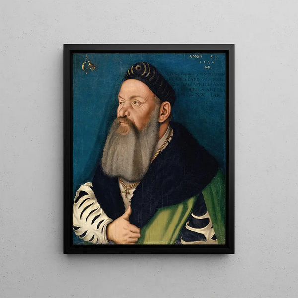 Portrait of Adelberg III de Brenfels - Hans Baldung — framed artwork on a wall
