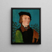 Portrait of a man in front of a rose bush hedge - Hans Baldung — framed artwork on a wall