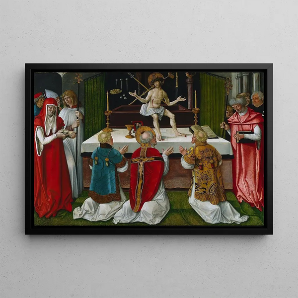 La Messe de Saint Grégoire - Hans Baldung — framed artwork on a wall
