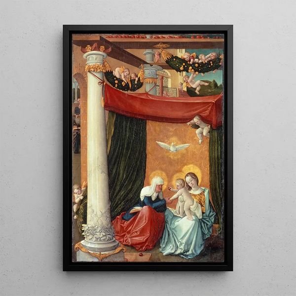 Virgin and Child with Saint Anne - Hans Baldung — framed artwork on a wall