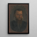 Portrait painting of a bearded man in an oval - Hans Bock the Elder — framed artwork on a wall