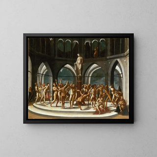 Dance around the statue of Venus - Hans Bock the Elder — framed artwork on a wall