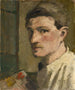 Self-portrait with palette - Hans Brühlmann — artwork view