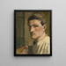Self-portrait with palette - Hans Brühlmann — framed artwork on a wall