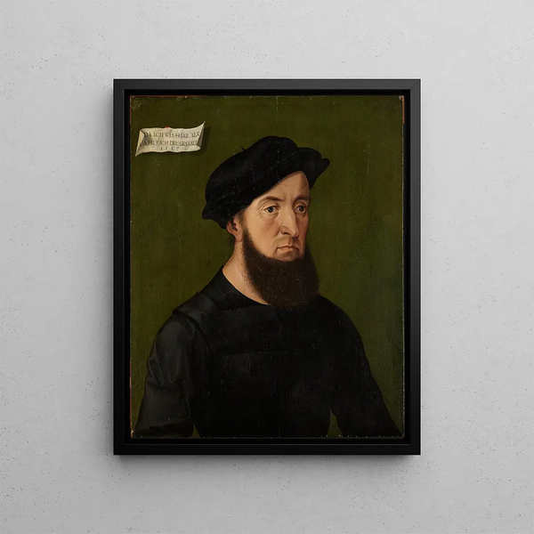 Portrait of a Man - Hans Brosamer — framed artwork on a wall