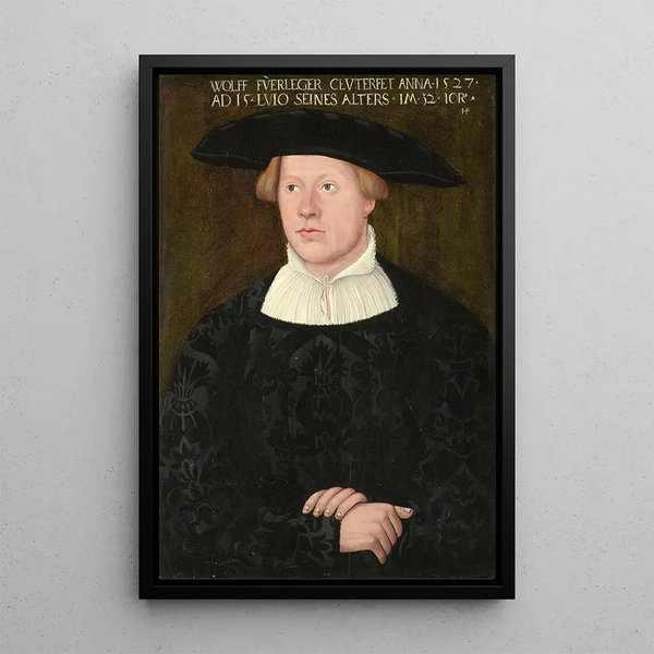 Portrait Painting of Wolff Fuerleger - Hans Brosamer — framed artwork on a wall