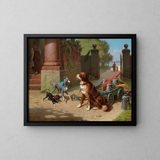 Joyful Welcome Painting - Hans Brunner — framed artwork on a wall
