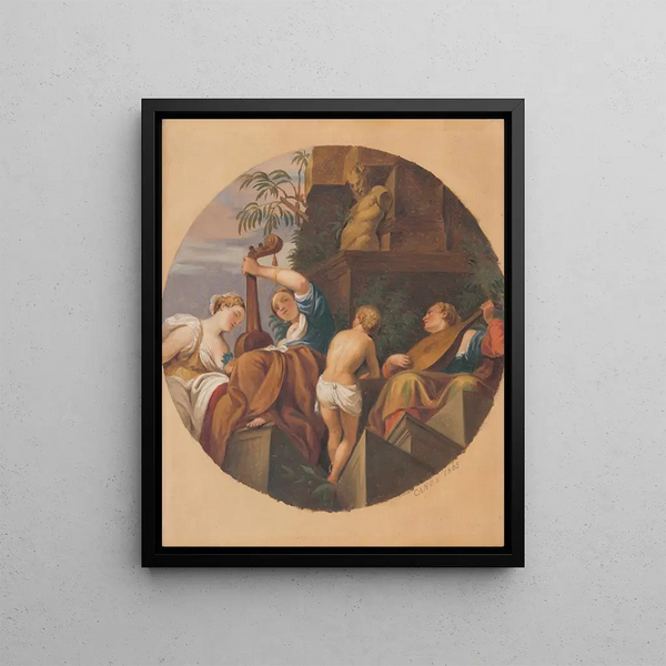 Allegory of Music - Hans Canon — framed artwork on a wall