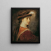 Lady with Feather Hat - Hans Canon — framed artwork on a wall
