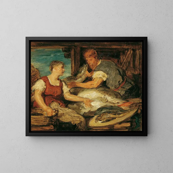 The Fishmonger - Hans Canon — framed artwork on a wall