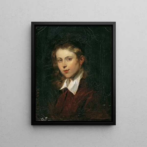 Young Blonde Woman - Hans Canon — framed artwork on a wall