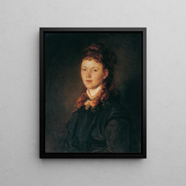 Girl with Red Blonde Hair - Hans Canon — framed artwork on a wall