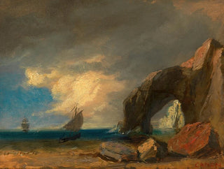Study of the sea with fishing boats - Hans Canon — artwork view