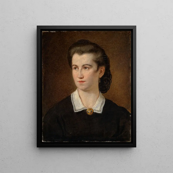 Portrait of a Young Girl - Hans Canon — framed artwork on a wall