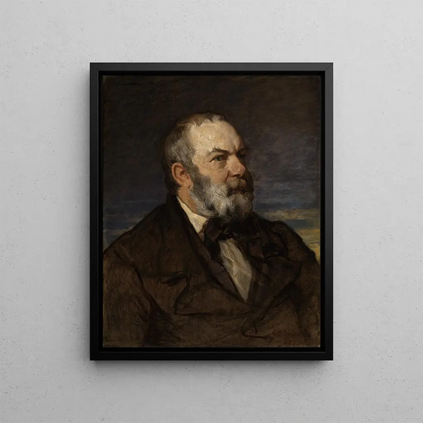 Portrait painting of the artist Johann Wilhelm Schirmer - Hans Canon — framed artwork on a wall