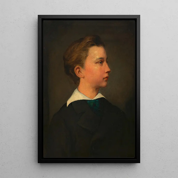 Portrait of a Boy - Hans Canon — framed artwork on a wall