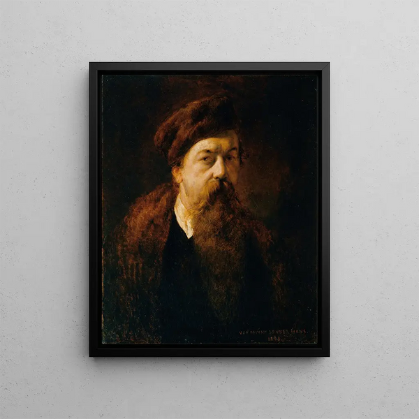 Self-portrait painting - Hans Canon — framed artwork on a wall