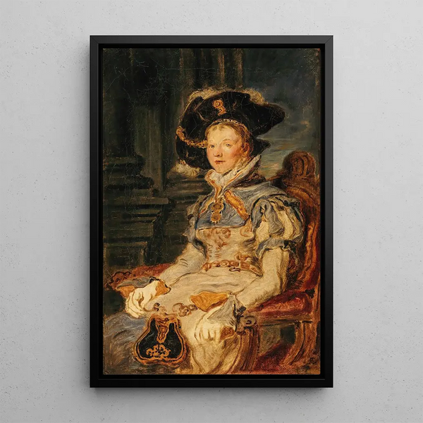 Sketch for a portrait of a woman in Renaissance costume - Hans Canon — framed artwork on a wall