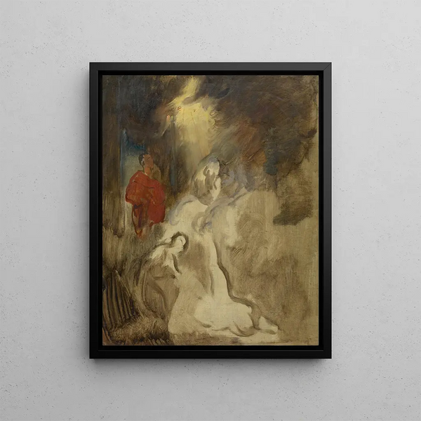 Sketch of the martyrdom of Saint Hippolytus - Hans Canon — framed artwork on a wall