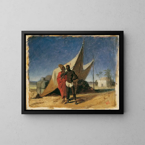 Scene in North Africa - Hans Canon — framed artwork on a wall