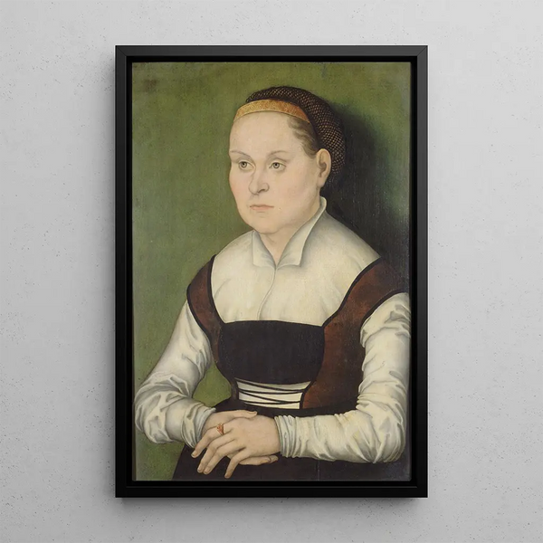 Portrait of a Woman - Hans Cranach — framed artwork on a wall