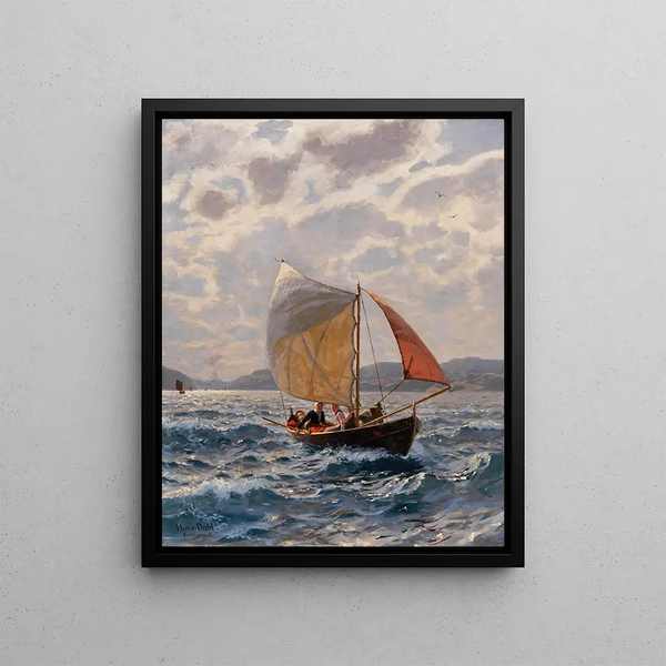 With the Wind - Hans Dahl — framed artwork on a wall