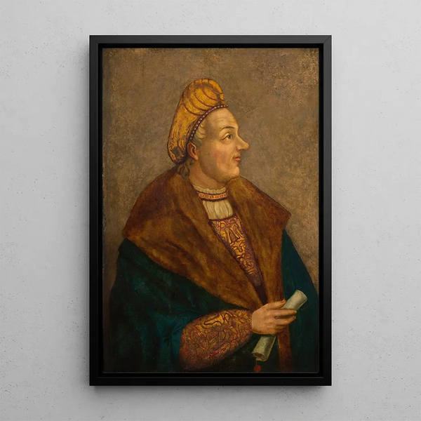 Portrait of Sigismond I the Old, King of Poland - Hans Dürer — framed artwork on a wall