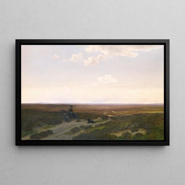 View of the moors of Prup near Silkeborg, Jutland - Hans Friis — framed artwork on a wall