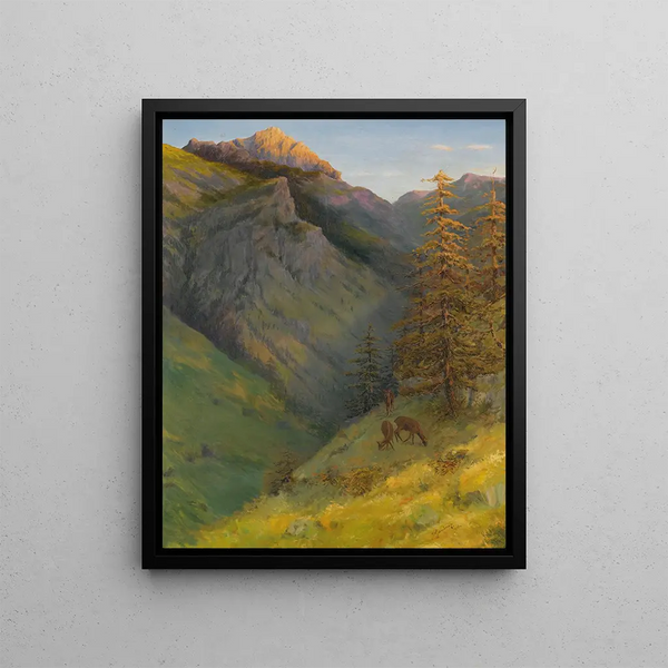 L'Augustenberg of the Malbuntal Valley - Hans Gantner — framed artwork on a wall