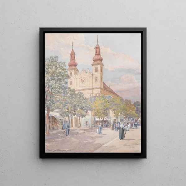 the Procession of Corpus Christi in Maria Lanzendorf - Hans Götzinger — framed artwork on a wall