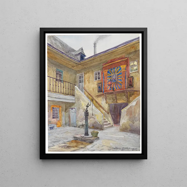 Cour de la Fazieherhaus - Hans Götzinger — framed artwork on a wall