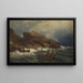 A Norwegian port - Hans Gude — framed artwork on a wall
