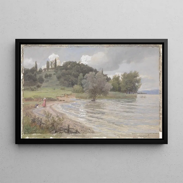 Arenenberg à Ermatingen, lac de Constance - Hans Gude — framed artwork on a wall