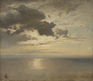 Study of clouds above the sea - Hans Gude — artwork view