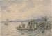 Fishermen on the quay in the Kristiania fjord - Hans Gude — artwork view