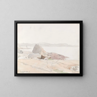 Frère Sandefjord - Hans Gude — framed artwork on a wall