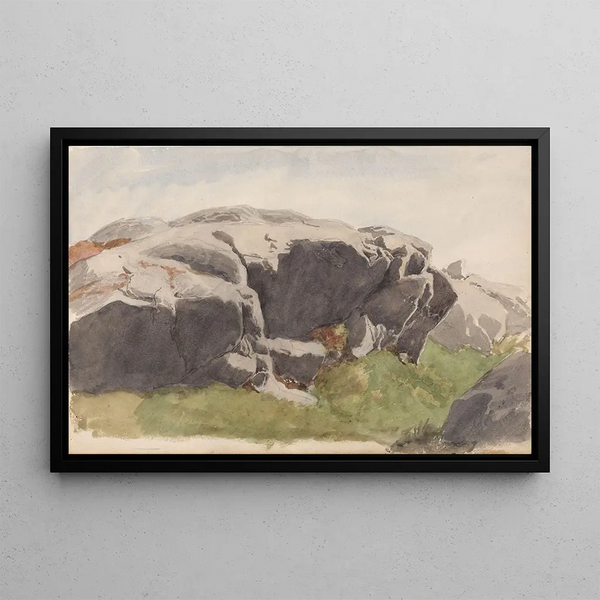 Falaise Painting - Hans Gude — framed artwork on a wall