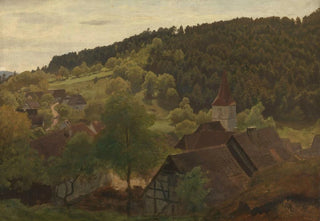 Landscape of Ebersteinburg in Baden - Hans Gude — artwork view