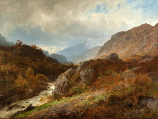 Mountain Landscape Painting - Hans Gude — artwork view