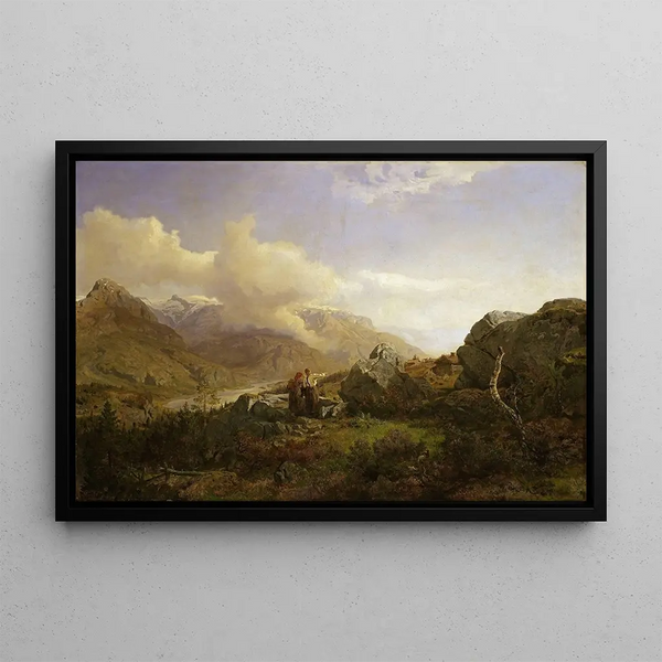 High Norwegian Lands - Hans Gude — framed artwork on a wall