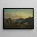 Norwegian Highlands at Sunrise - Hans Gude — framed artwork on a wall