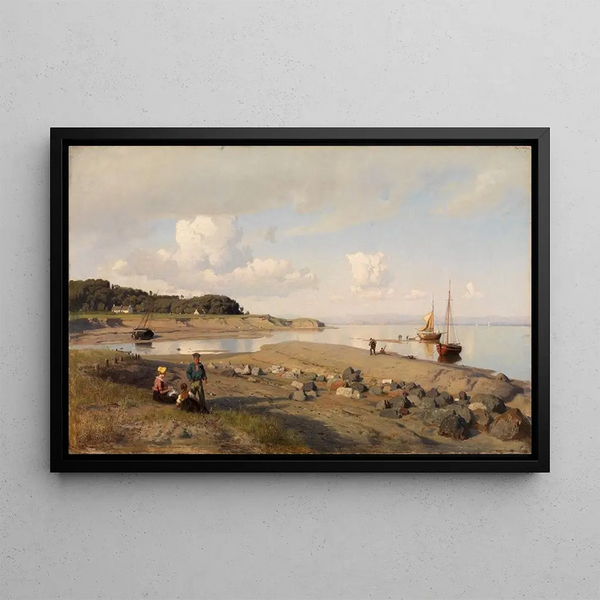 Coastal Scottish Landscape Painting - Hans Gude — framed artwork on a wall
