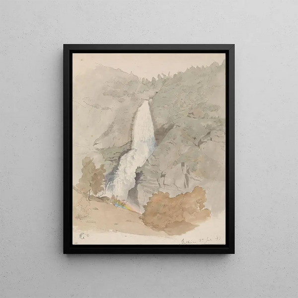 Sivlefoss Stalheim - Hans Gude — framed artwork on a wall