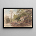 Interior forest painting at Sarabråten - Hans Gude — framed artwork on a wall