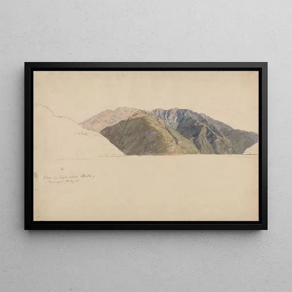 La montagne Bleia près du Sognefjord - Hans Gude — framed artwork on a wall